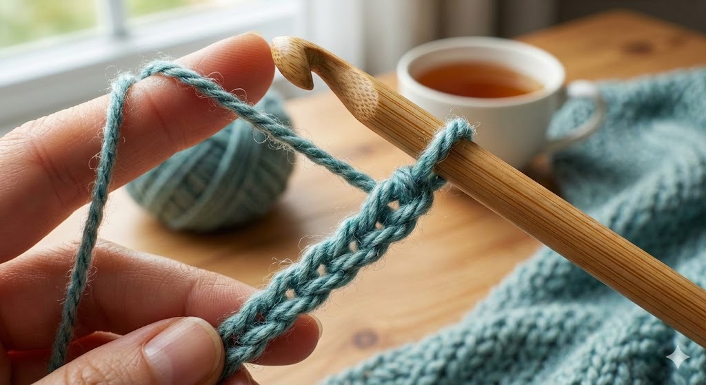 A series of chain stitches